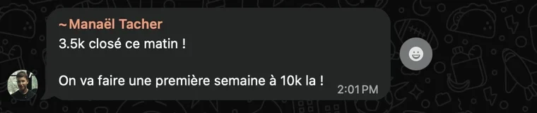 Manaël — capture du résultat