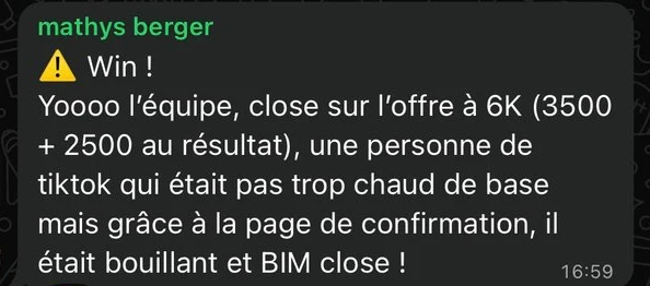 Mathys — capture du résultat